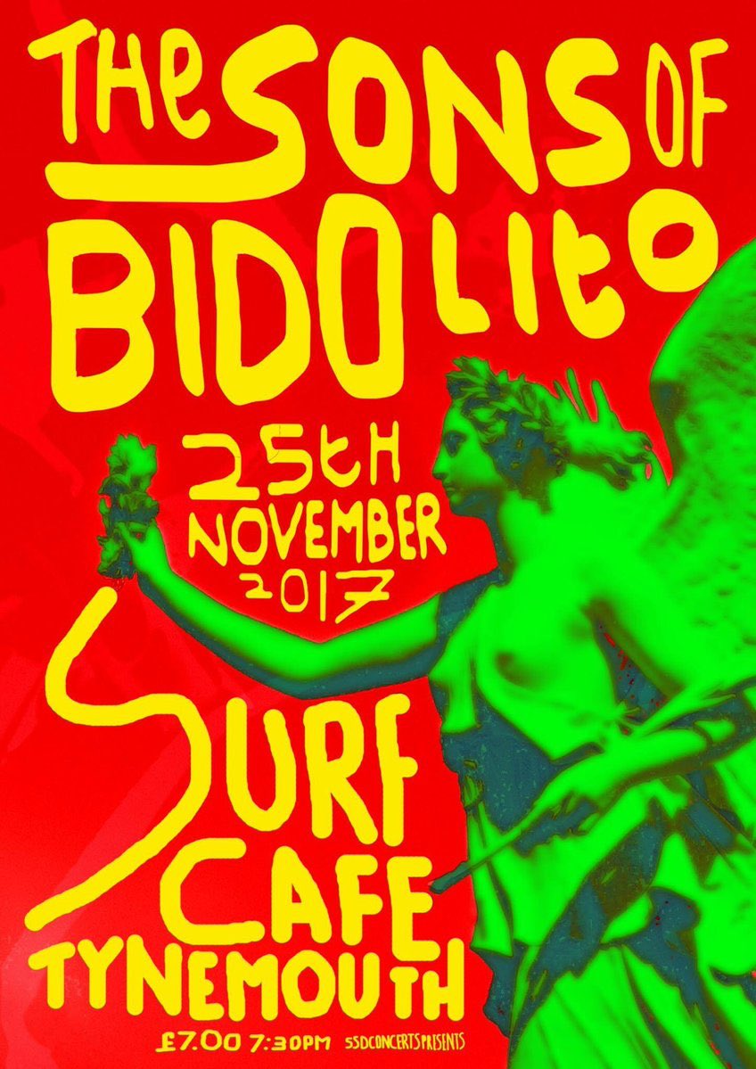 sonsofbidolito's tweet image. Looking forward to playing @SurfCafeTM on Saturday. Last few tickets available here gigsnortheast.co.uk/listings?13330…