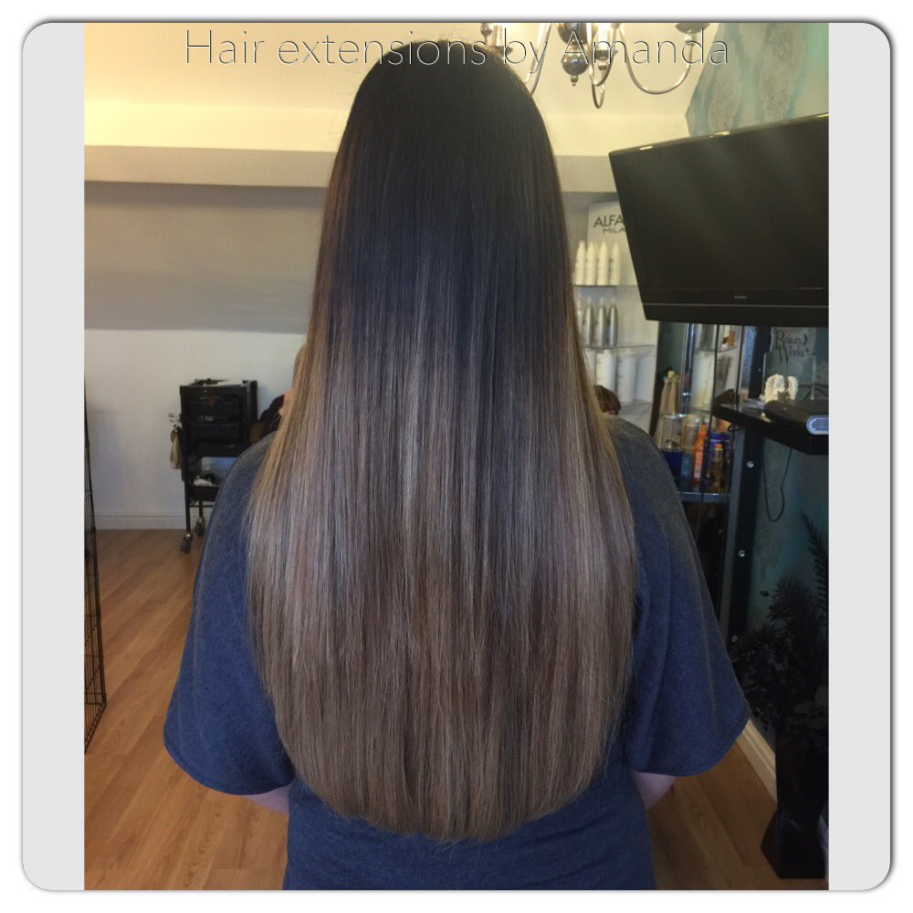 HairExtbyAmanda's tweet photo. #hairextensions #lovemyjob #transformation #brunette #shade6/27 @beauty_worksonline #hairextensionsbyamanda #shrinklinks #beautyworks #masterextensionist #rootdrag #balayage https://t.co/bO7uRoMTTR