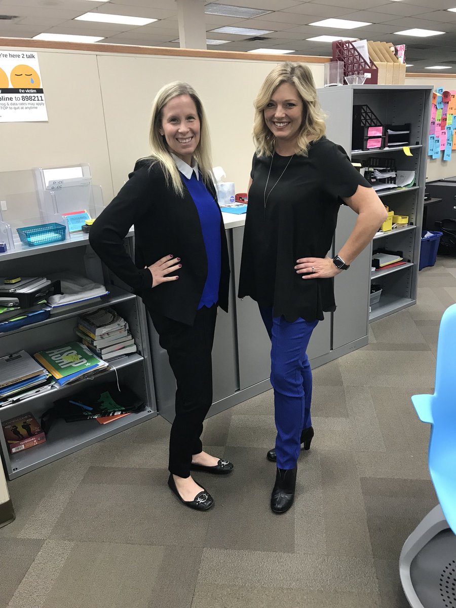 South DACC English teachers outfit coordination is on point. <a href="/superfriece/">Britany Friece</a> #royalblue #black #scallops
