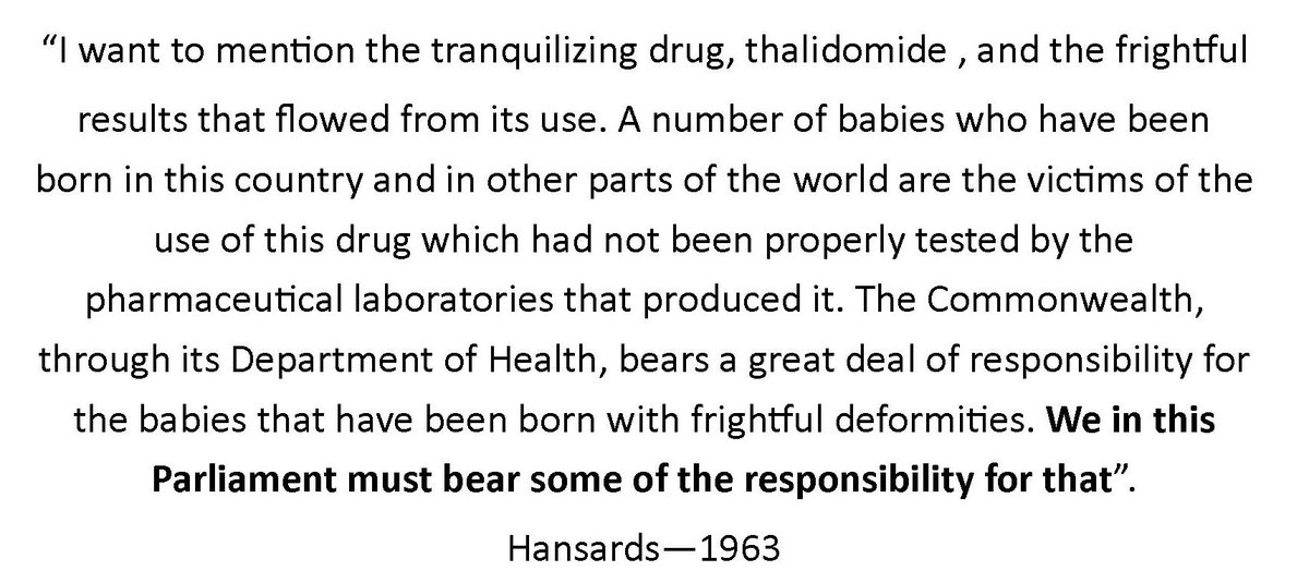 from the #handsards in 1963.. 'We in this Parliament must bear some of the responsibility for that. (Thalidomide)' said by #alpolitics to parliament. the #LNP & all of the parliament parties are still shirking their responsibility #greghunt #billshorten #auspol #Turnbull