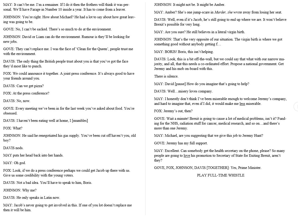 A new play, from me, "Who will tell?" - addressing the burning question of the day.