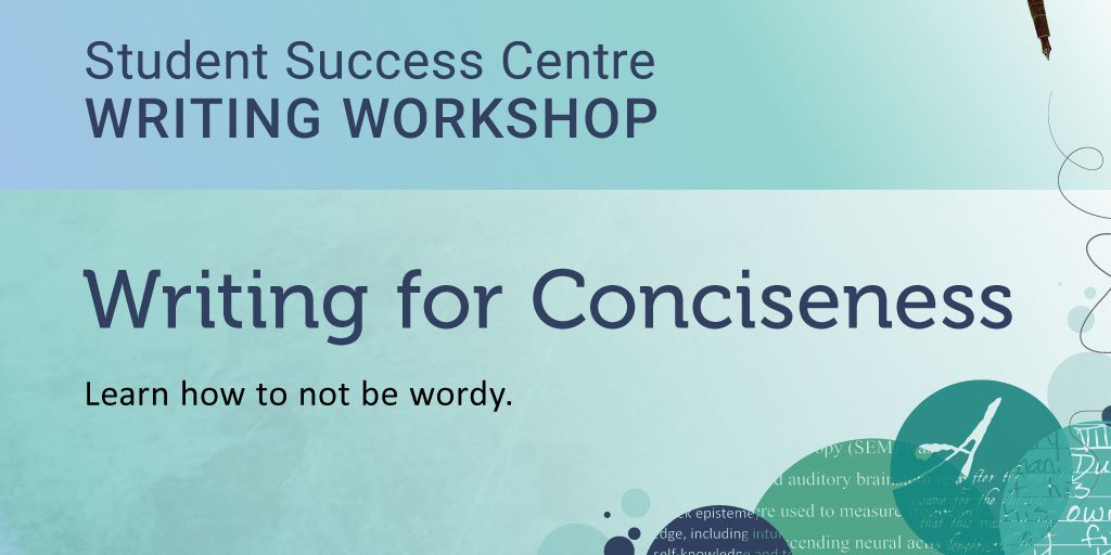 UofASSC's tweet photo. Do you find it challenging to write with brevity? Attend our workshop dedicated to conciseness this Wed., Nov. 23 from 10 a.m. - 12 p.m. Register at https://t.co/by775Kh357 #UAlberta https://t.co/MFjFVL6xlF
