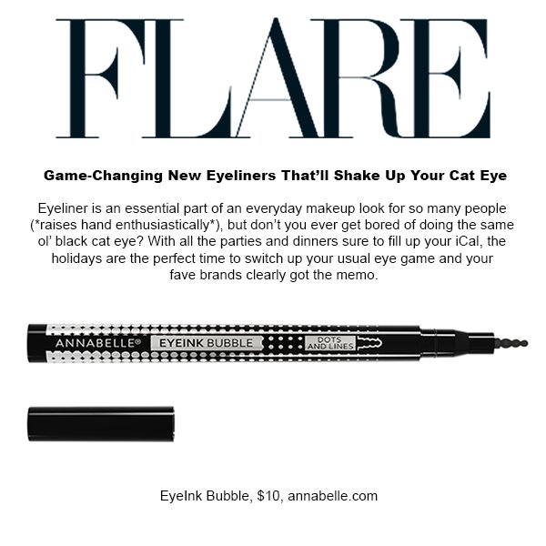natashankpr's tweet image. This amazing eyeliner from @AnnabelleTweets was featured in @FLAREfashion! 🖤 💁🏻 #NKHotOffThePress #NKClientLove