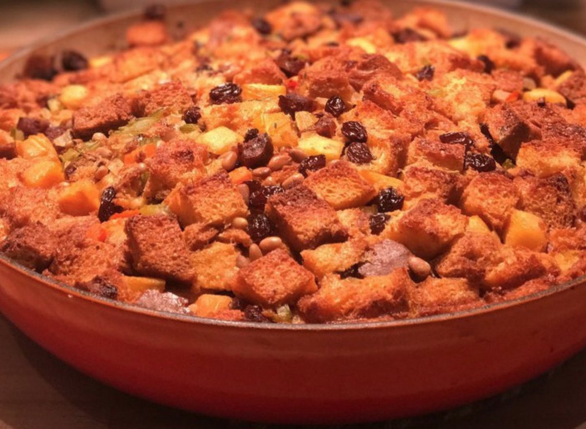 What are you contributing this year for Thanksgiving/Friendsgiving? Try Executive Chef, Ryan McIlwraith's Chorizo &amp; Persimmon Brioche Stuffing recipe! Cheers, <a href="/7x7/">7x7</a> 7x7.com/bay-area-chefs…