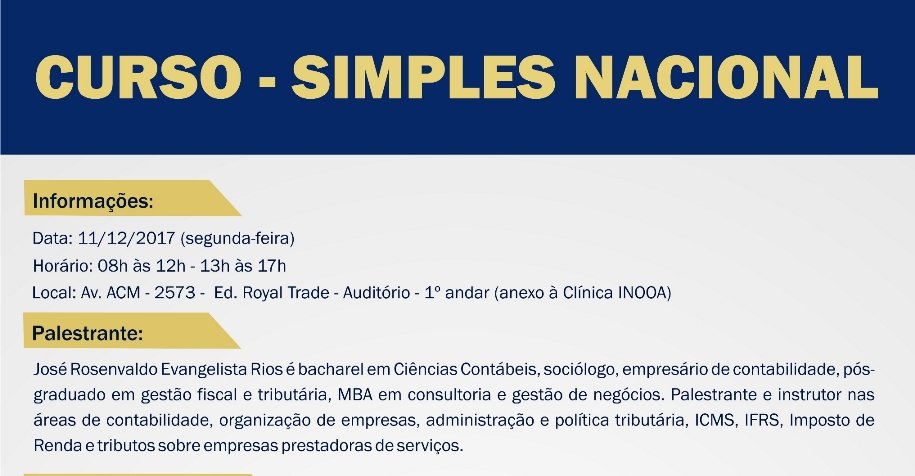 SecapBa's tweet photo. Saiba tudo sobre o Simples Nacional no curso que será promovido pelo SESCAP BAHIA no dia 11 de dezembro. Acesse https://t.co/YxNvsfFJ60 e inscreva-se agora! https://t.co/3yjBzh1kIW