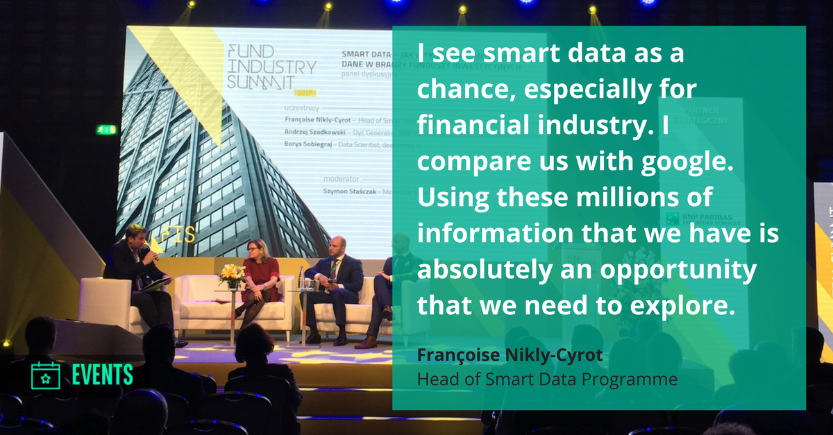 Françoise Nikly-Cyrot, on Smart Data at the "Fund Industry Summit: AIFMD and UCITS V", Poland.