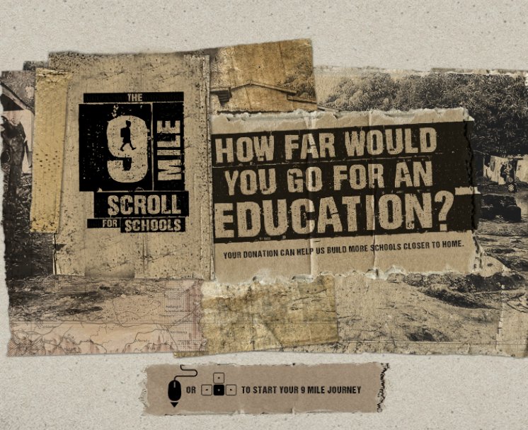 For kids in Sierra Leone, a 9-mile walk to school is daily reality. Visit 9milescroll.com to experience it. #9MileScroll #longwalk #donate #schooldays #help