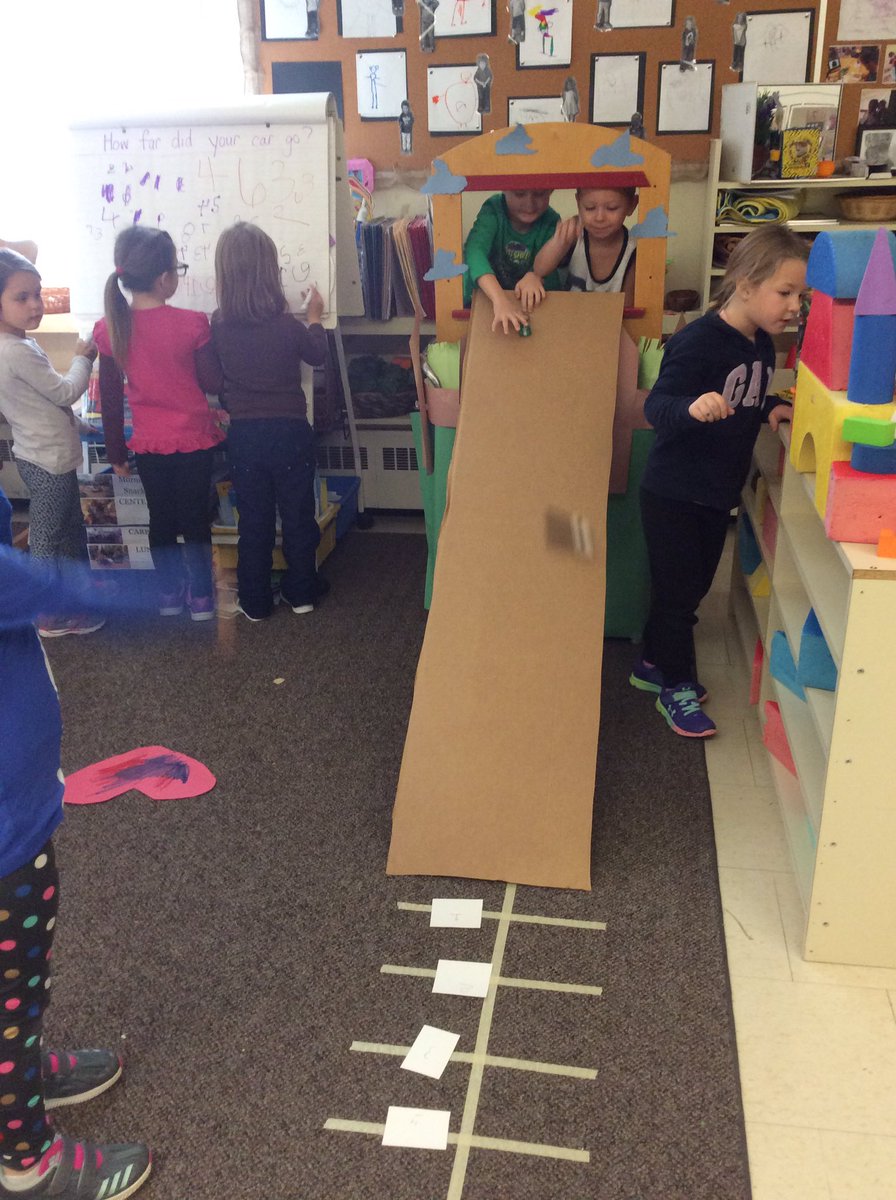 Our kindergarten friends made a number line ramp. Working on magnitude and number recognition