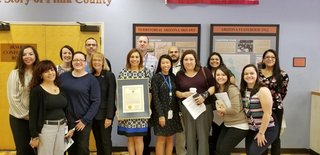 UninsuredInAZ's tweet photo. Hard work pays off! Thanks to The Board of Supervisors! Thanks @SupElias for the presentation! #TeamWork #PimaCounty #Proclamation @pchd @tmcaznews @ElRioHealth @UACRH https://t.co/CXvqTkzZdN