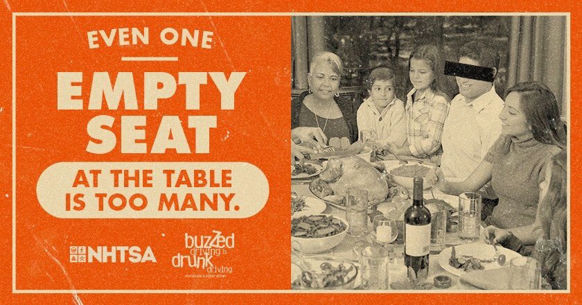 #ThanksgivingEve is one of the deadliest days of the year. #DriveSober and make it to the table. Not the stat sheet.