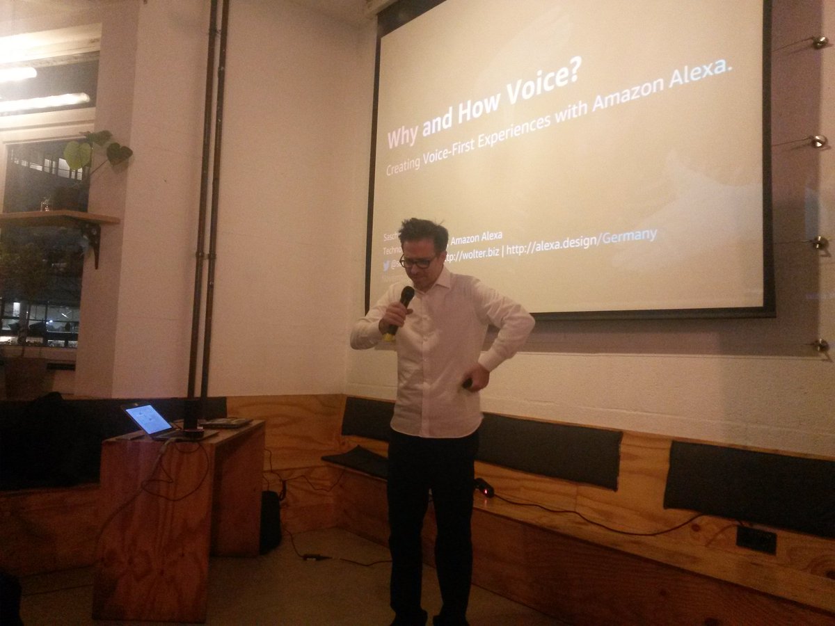 mariobehling's tweet image. Great insights about #VoiceInterfaces by @saschawolter @amazon #Alexa meetup #SUSIAI @susiai_ Thanks! @pepebeckerr