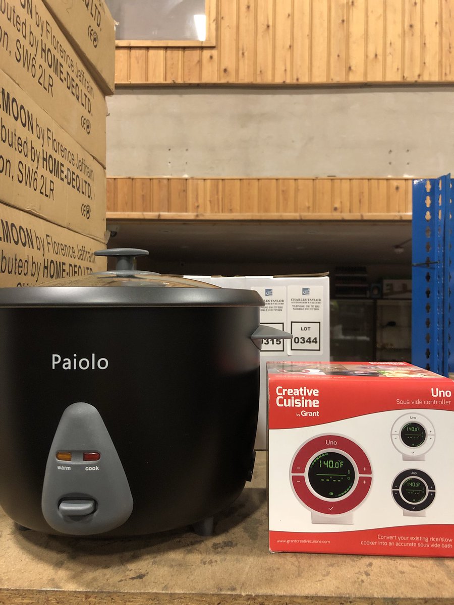 CTaylorAuctions's tweet photo. What about these heated pots with a creative cuisine uno sous vide controller?? Another great #christmas present in our general #auction. Going to be a great #sale in #salford #manchester https://t.co/teXYXWGnNw