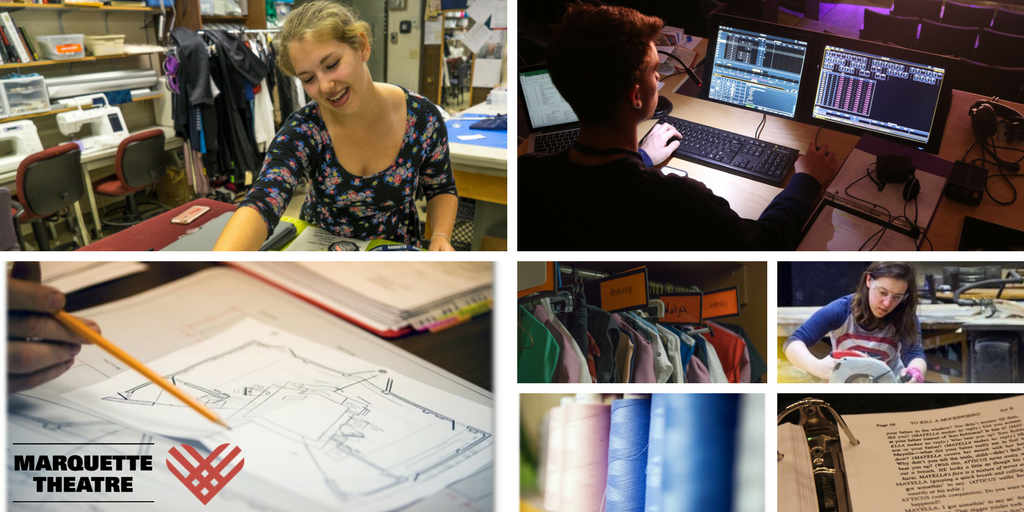 MUTheatre's tweet photo. Scholarships help student designers create sets, costumes, lights and sound for #MUTheatre productions and professional theatre. Your donations get them there. This #GivingTuesday, designate "Marquette Theatre Dr. Leo Jones Drama Scholarship Fund" at https://t.co/r3hsTJOlqf https://t.co/TEUTMwr8aJ