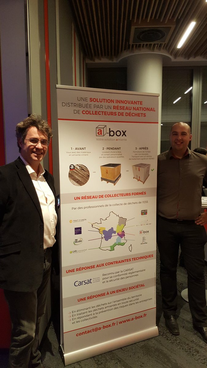 LafargeHerve's tweet photo. La SCOP A-BOX lauréat sur le prix  de l'innovation de l'ESS en Auvergne Rhône-Alpes. Une belle réussite d'un réseau de professionnels avec des entreprises d'insertion sur le territoire national. https://t.co/W3v7agtGzW https://t.co/DVU8BkCnJh
