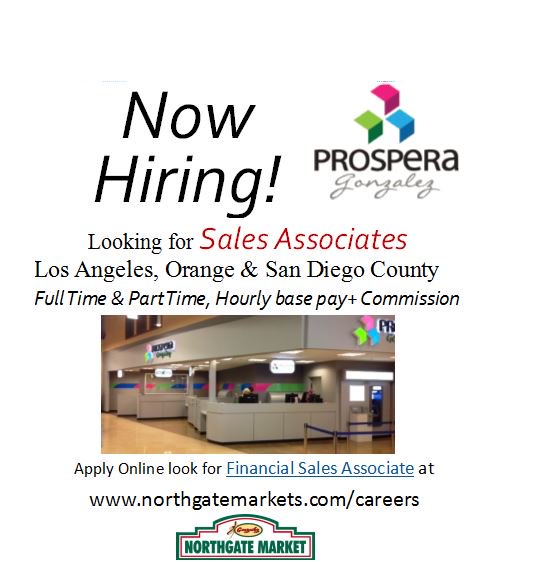 NGMCareers's tweet photo. We're Hiring! @NorthgateGlzMrk looking for Sales Associates! Checkout our website for full details. #ApplyNow #PartTimeJobs #FullTime #Jobs #CustomerService #Sales #Commission #NorthgateMarket #LosAngeles #OrangeCounty #SanDiego #Prospera https://t.co/smOKzS3Nm0