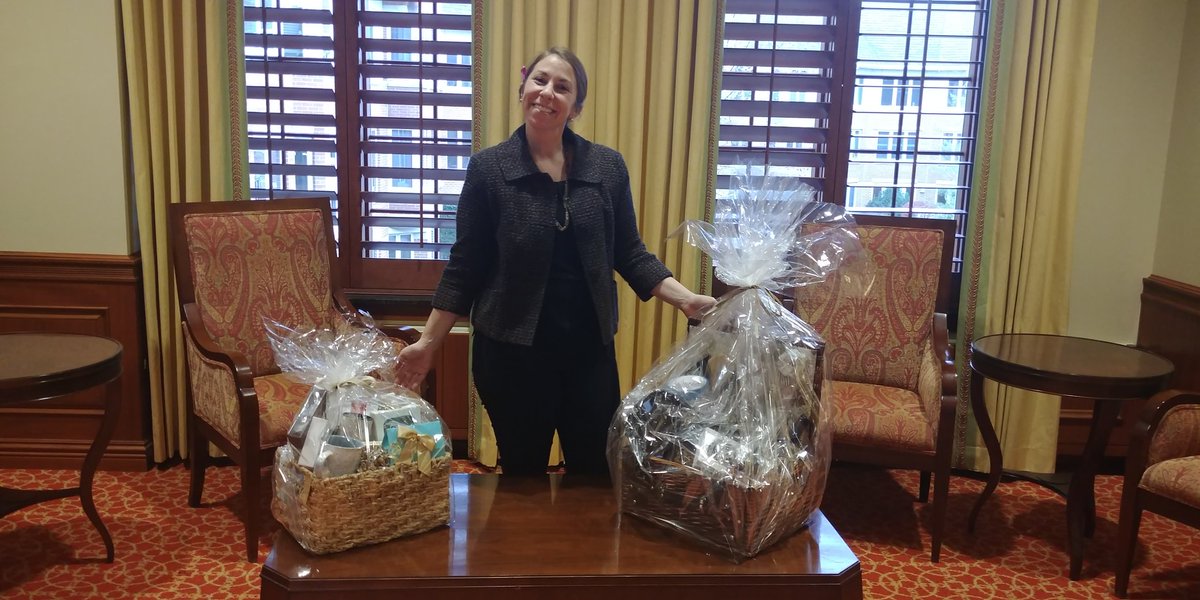 LfpInverness's tweet photo. Our Director of Dining Mia showcasing raffle surprises for our survey party!! @MCL_ChefBrian @bethebenchmark https://t.co/d9kqPfir0K