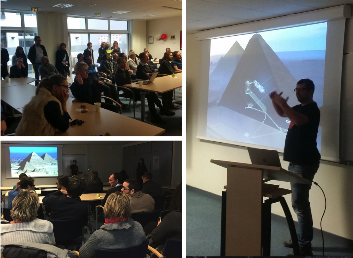 Virginie_VB_'s tweet image. La présentation #scanpyramids par @jb_mouret a captivé son auditoire cet après-midi @Inria_Nancy