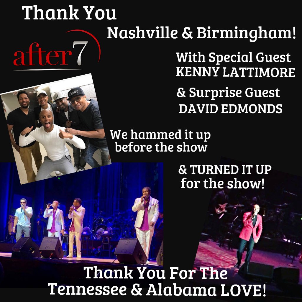 After7Music's tweet photo. #ThankU #Nashville & #Birmingham 4 coming out & supporting us it was an #incredible #RandBweekend We hope 2 B back soon. 4 all our other FANS & CITIES - stay tuned! We could be coming 2 ur area soon! https://t.co/CcVP5ZROLh
