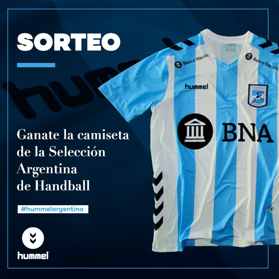 hummelargentina's tweet photo. ¡Nuevo concurso! Sorteamos la nueva camiseta @HummelArgentina de la @CAHandball. Sólo tenés que darle RT a la foto, seguir a @HummelArgentina y listo, ya estás participando. Ideal para alentar a @lagarrahb y los @GladiadoresHB https://t.co/zJYY6xiQeb