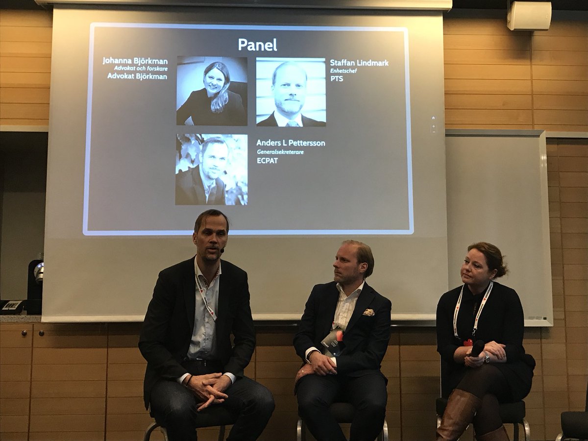 LA_Pettersson's tweet photo. Datalagring är inte massövervakning. Diskussion på #ind17 idag. Sverige har alla förutsättningar att ansvarsfullt lagra data och utreda grova sexuella övergrepp på barn. Det är linjen @ECPATSverige kommer driva. #backbarnen #ecpatchallenge https://t.co/C78Dqvd37B