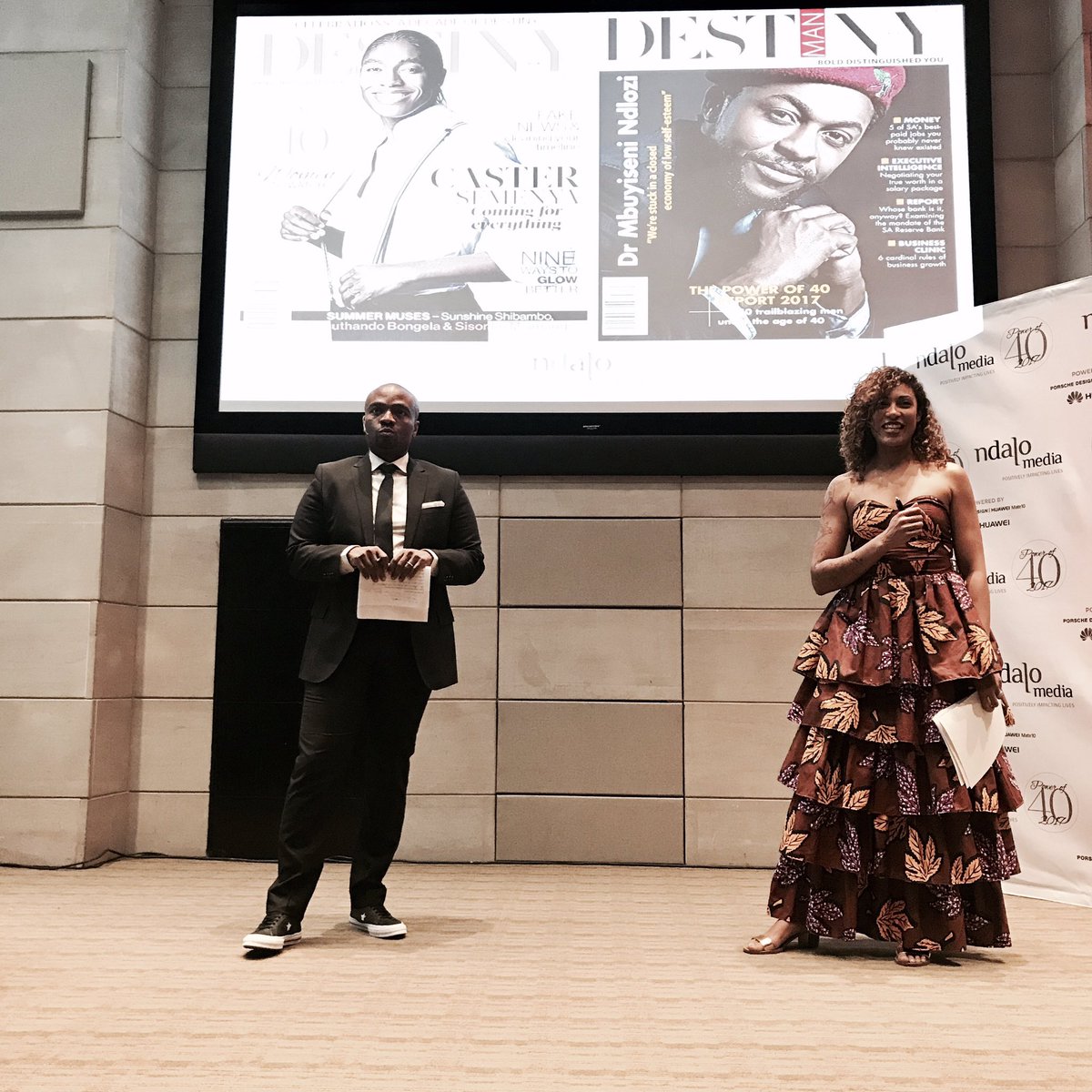 DestinyConnect_'s tweet photo. Our hosts for tonight is Destiny MAN Editor @ThabisoTema and Destiny Editor in Chief @sheena_adams. #DestinyPowerOf40 #HuaweiMate10 https://t.co/QR5I3LvvbS