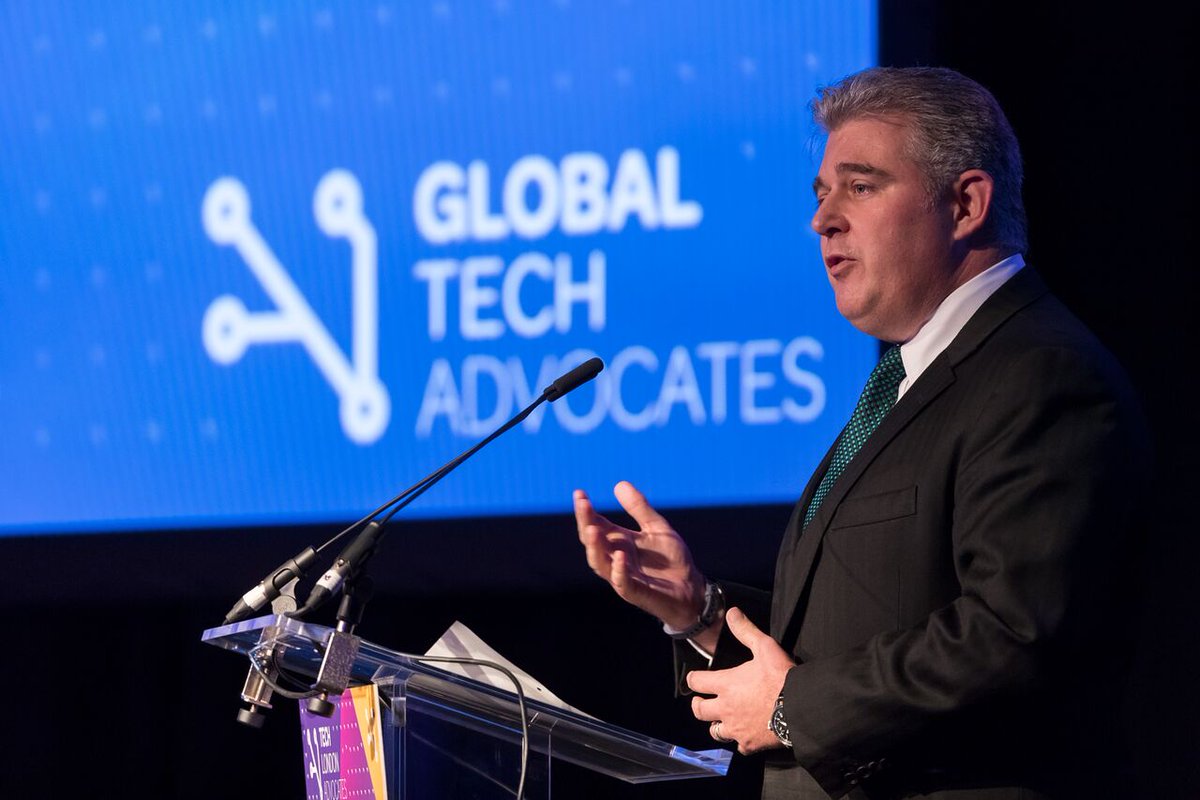 TechLondonAdv's tweet photo. The Minister for Immigration @BrandonLewis addressed the global #tech community at the #TechWorldTour last week, discussing the plans to bring top talent to the UK. https://t.co/7Z0QvCCCmr