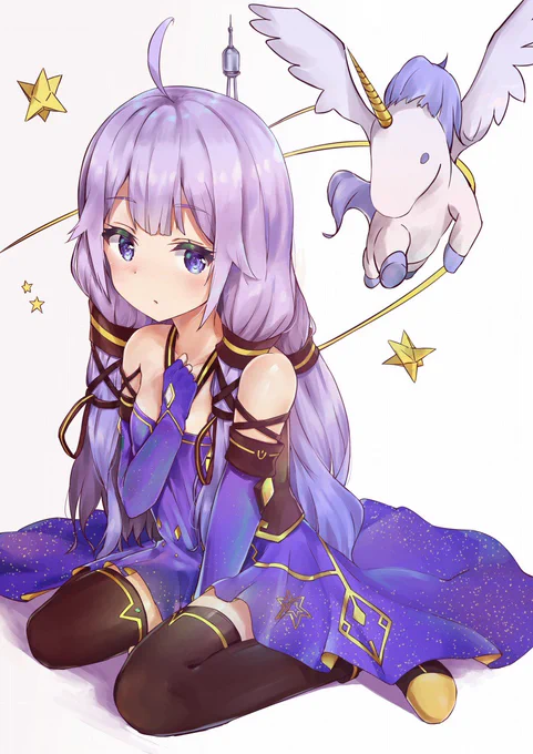 星の歌姫衣装のユニコーンちゃん描きました☆#アズールレーン 