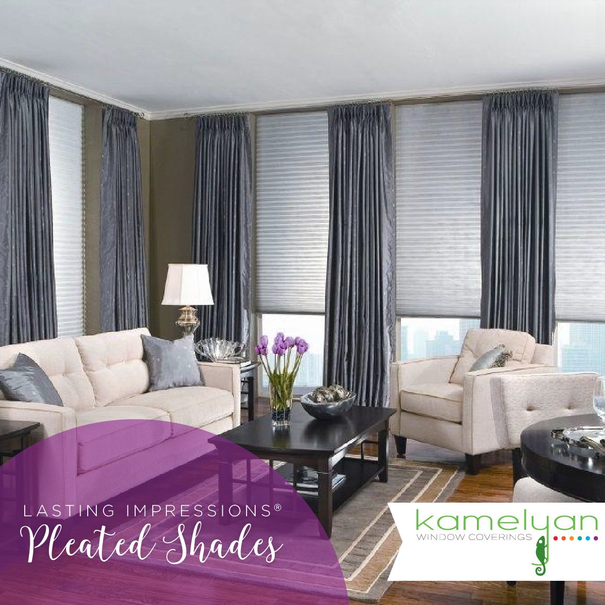 KamelyanYHD's tweet photo. Lasting Impressions® Pleated Shades offer an excellent form of window covering, providing light, privacy and sun control. Contact us to view all of the options! #ShadeOMatic #WindowCoverings https://t.co/G1kjovIoWh