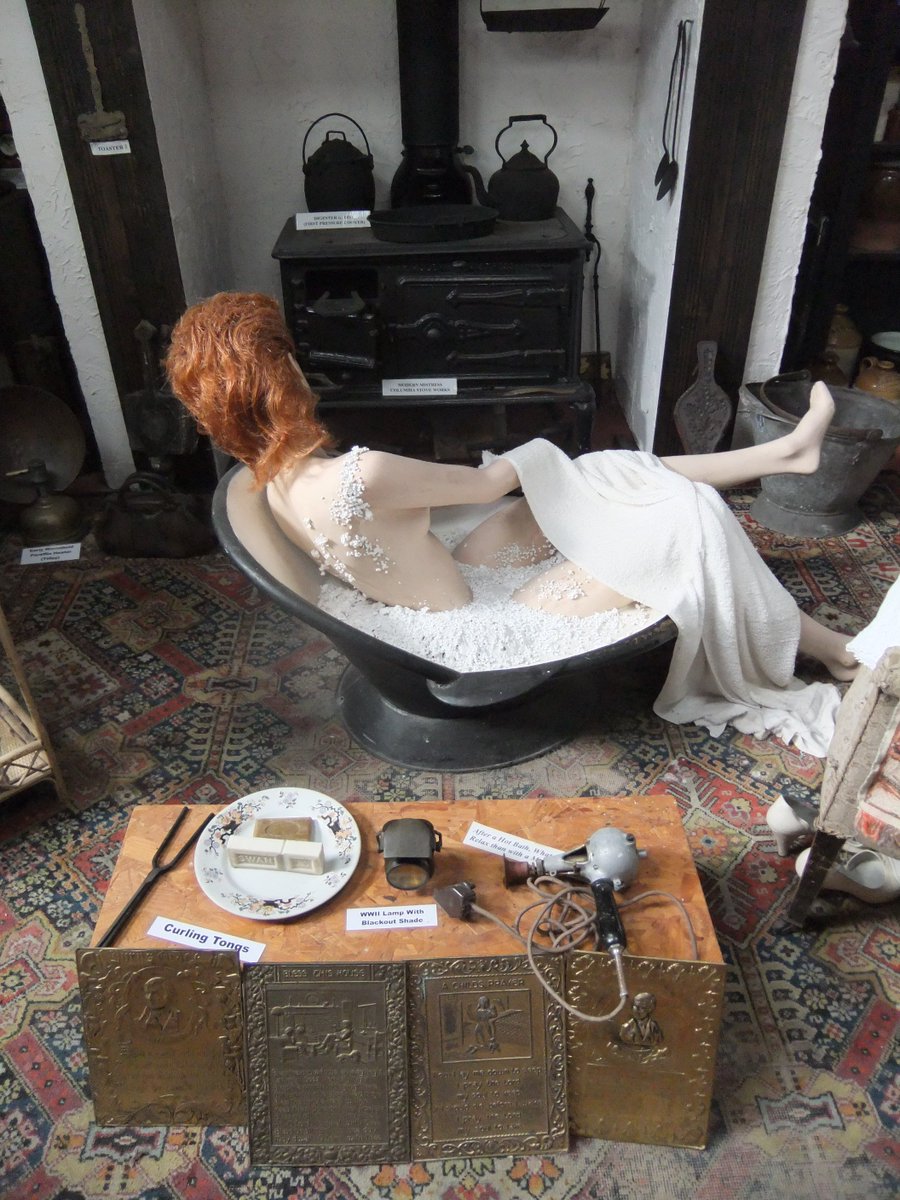 FionaCandlin's tweet photo. @WeirdMannequins David Bowie as Aladdin Sane in the bath? Borreraig Park Museum #lostmuseums https://t.co/i8XwMOmiKW