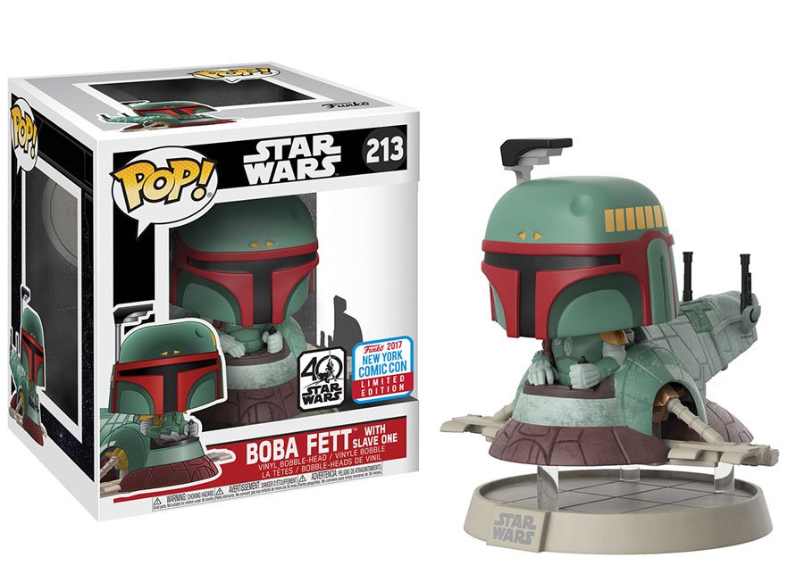 Funko's tweet photo. RT &amp; follow @funko for the chance to win an #NYCC 2017 exclusive Boba Fett with Slave One Pop! Deluxe! https://t.co/HtwGzBL4p0