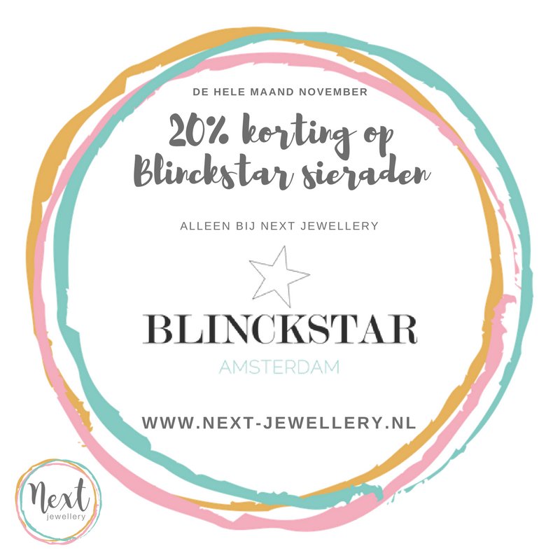 NextJewellery's tweet photo. 20% korting op Blinckstar Amsterdam sieraden de gehele maand November. Vind je Decembercadeaus bij @NextJewellery @Blinckstar https://t.co/MsOspc3LYl