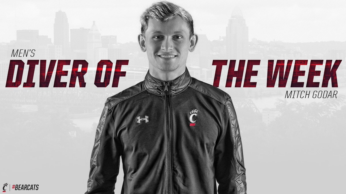 GoBearcatsSWIM's tweet photo. Congrats to Mitch Godar on his third @American_Swim Men's Diver of the Week honor! #Bearcats https://t.co/yvUuwgXri3