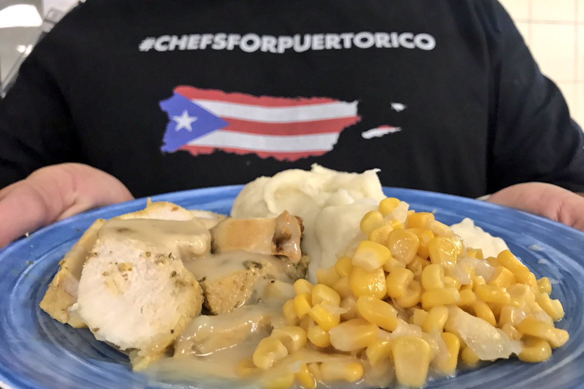 chefjoseandres's tweet photo. Gracias, Puerto Rico. 🙏🏾 🇵🇷

We're cooking hot, hearty Thanksgiving meals all week to give thanks to our incredible #ChefsForPuertoRico family who've come together to feed fellow American citizens at a time of need. #PRStrong https://t.co/xlYuKcpNjh