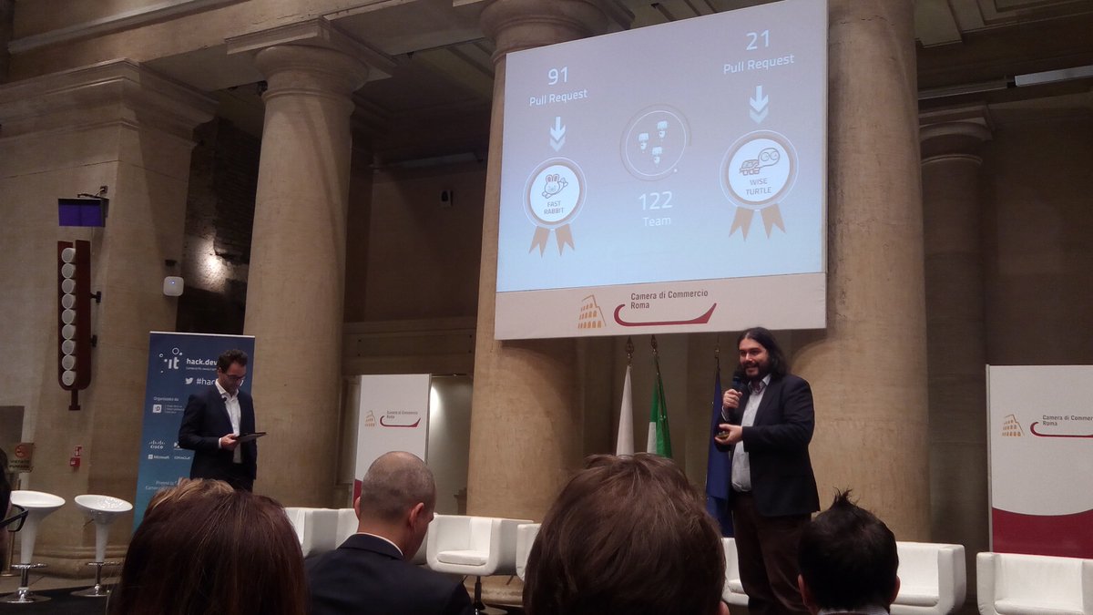elioscam's tweet photo. Altre foto dalla #premiazione di oggi al #TempiodiAdriano. #HackDev17 #digitalizzazionePA #agendadigitale https://t.co/I97VnOScFV