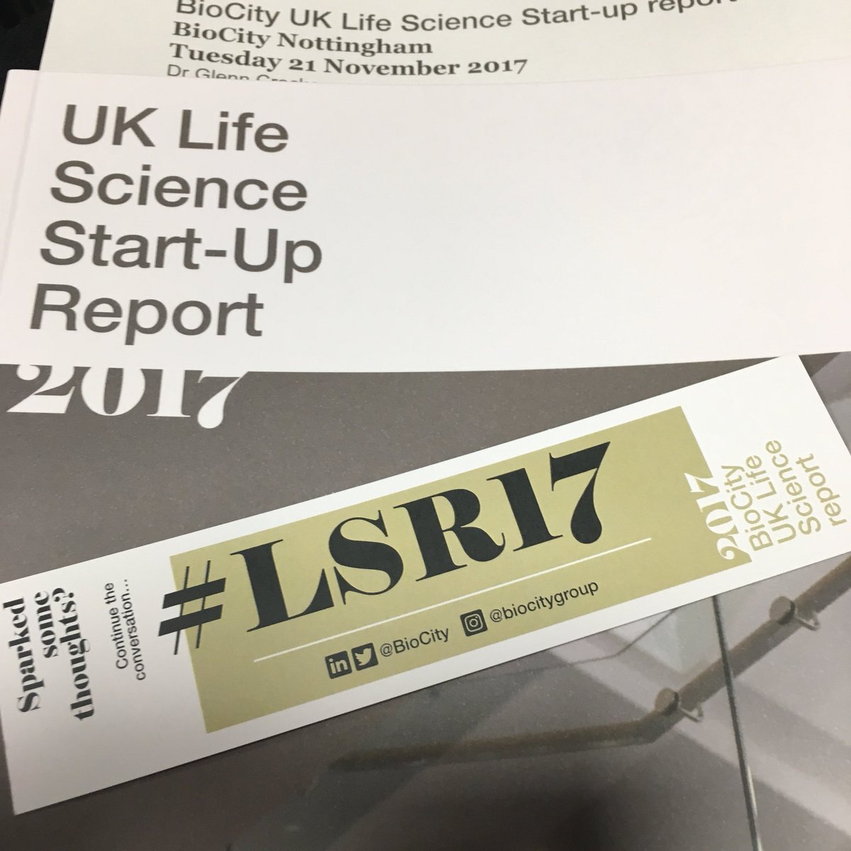 gingerknit's tweet photo. Lovely smelling bit of new print! Sure the contents are just as good! Looking forward to hearing the details #LSR17 @BioCity https://t.co/PGU66W9Hx6