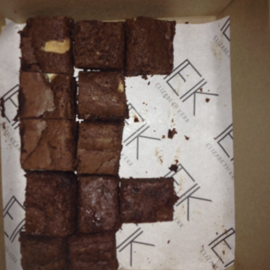 HackneyDownsFA's tweet photo. These delicious brownie samples from @EKbakery are not going to last very long at this rate! #yum https://t.co/No8pivuGWy