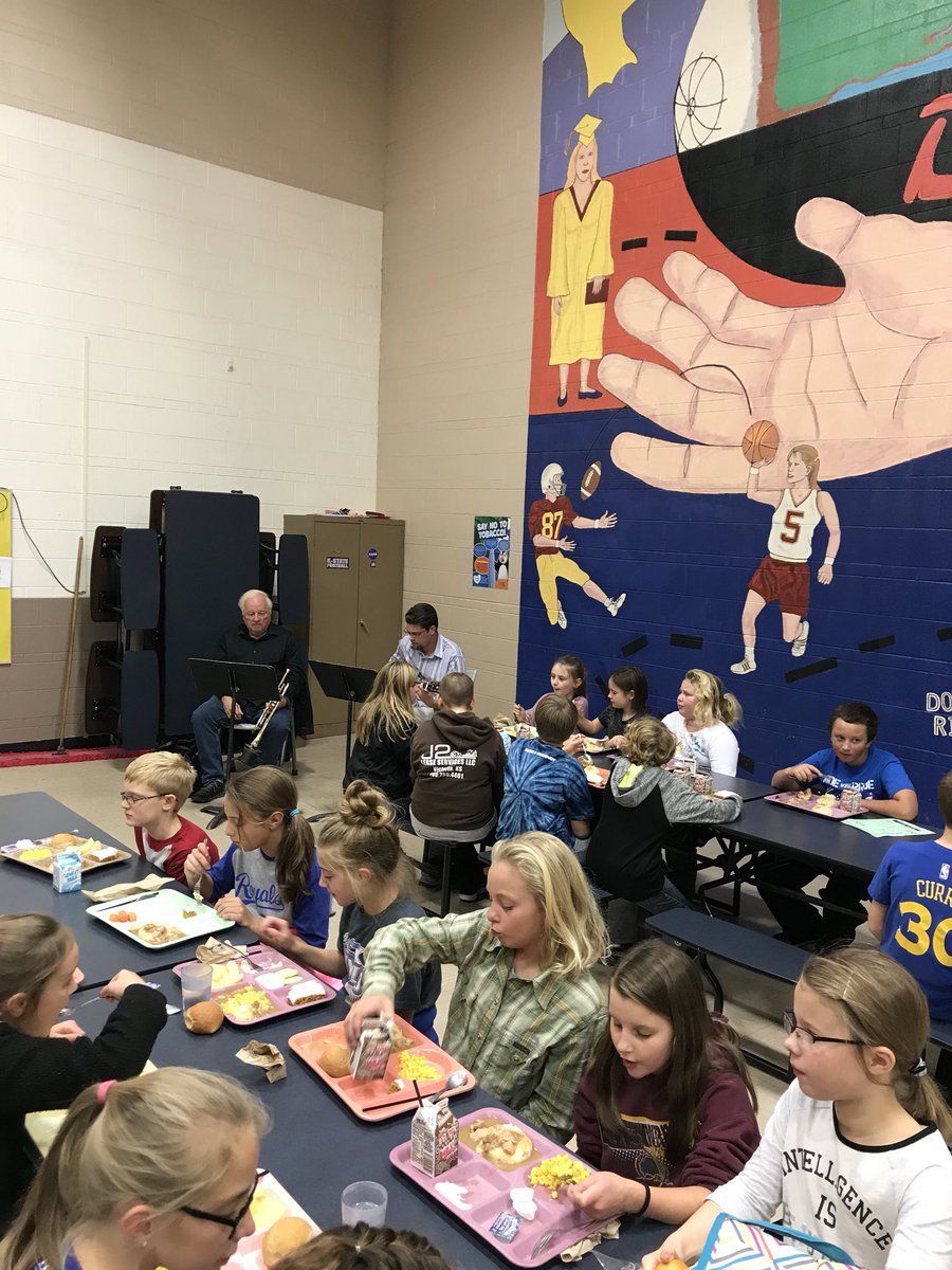 DavidMOttley's tweet photo. 🎶 A very special Thanksgiving lunch at VES! Music provided by Mr. Brad Dawson and our very own Mr. Luke Johnson!  So very much to be thankful for!  🎶 #VESpride https://t.co/P5sYlEnIIf