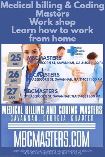 MBCMasters's tweet image. are you a #coder in the #Savannah or nearby area in #ga out of work come to the work from home #workshop at the #hiltoninn  checkout mbcmasters.com  eventbrite.com/e/medical-bill…