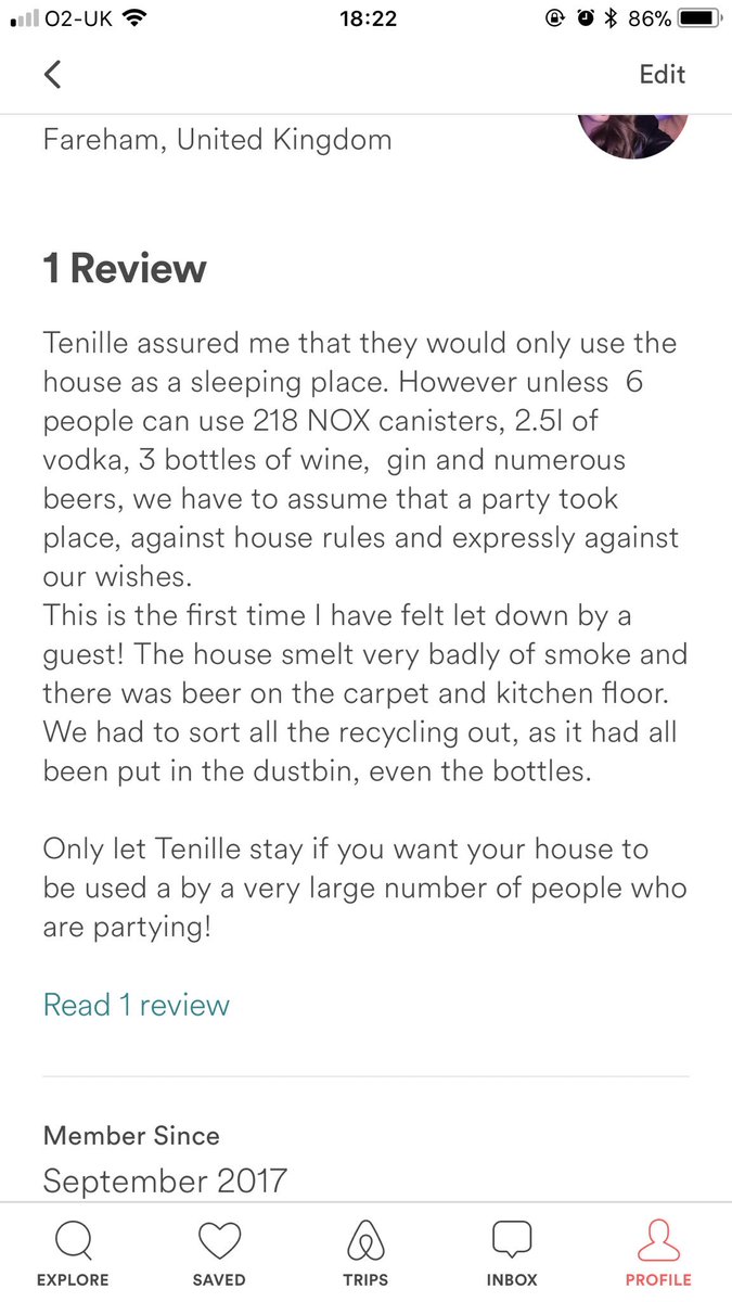 Well that’s my air bnb account deactivated