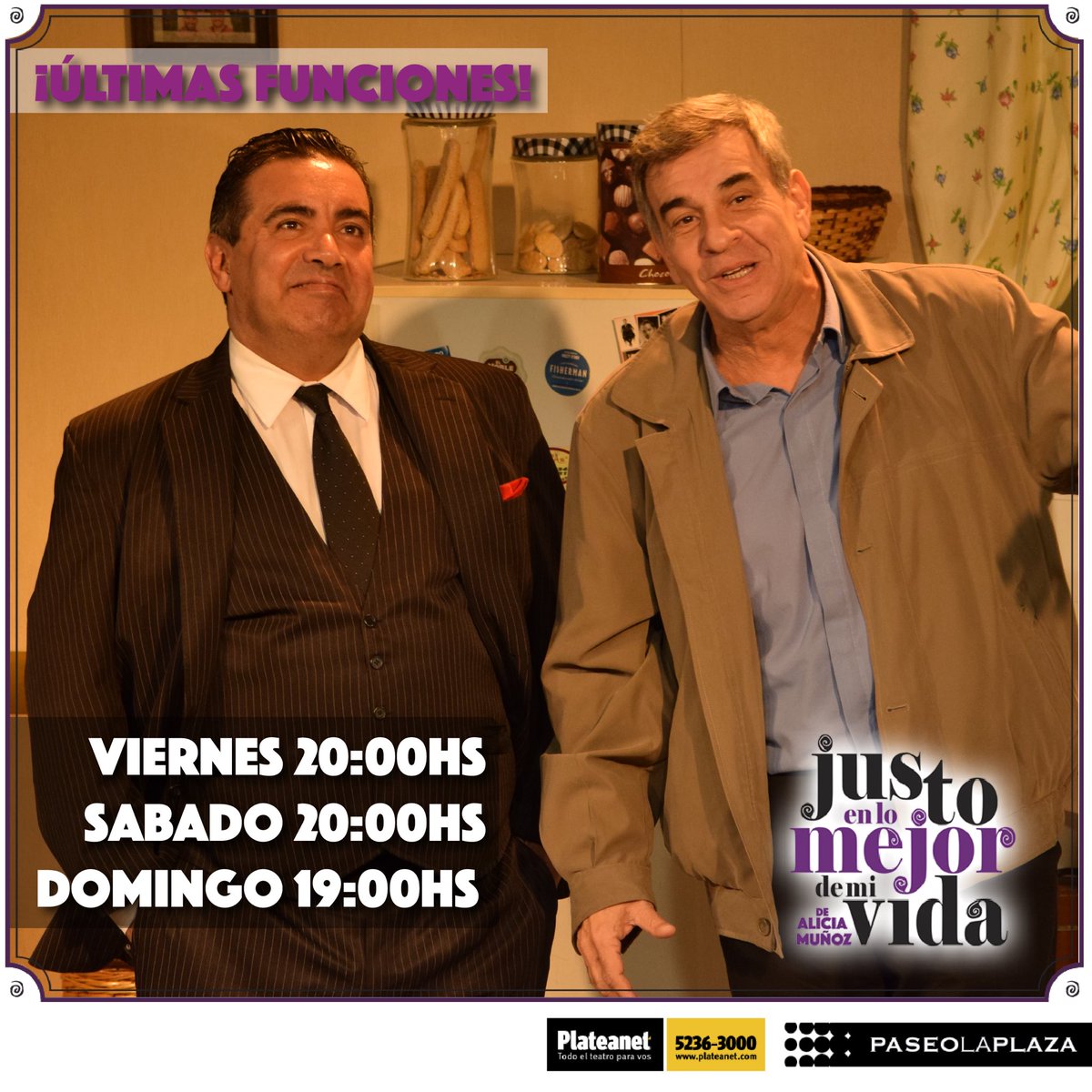 JustoEnLoMejor's tweet photo. ÚLTIMAS FUNCIONES! Vení a pasar una noche inolvidable! @PaseoLaPlazaOK 
Consegui tus entradas en https://t.co/VWGsEOblMp https://t.co/AgjLQrOVld