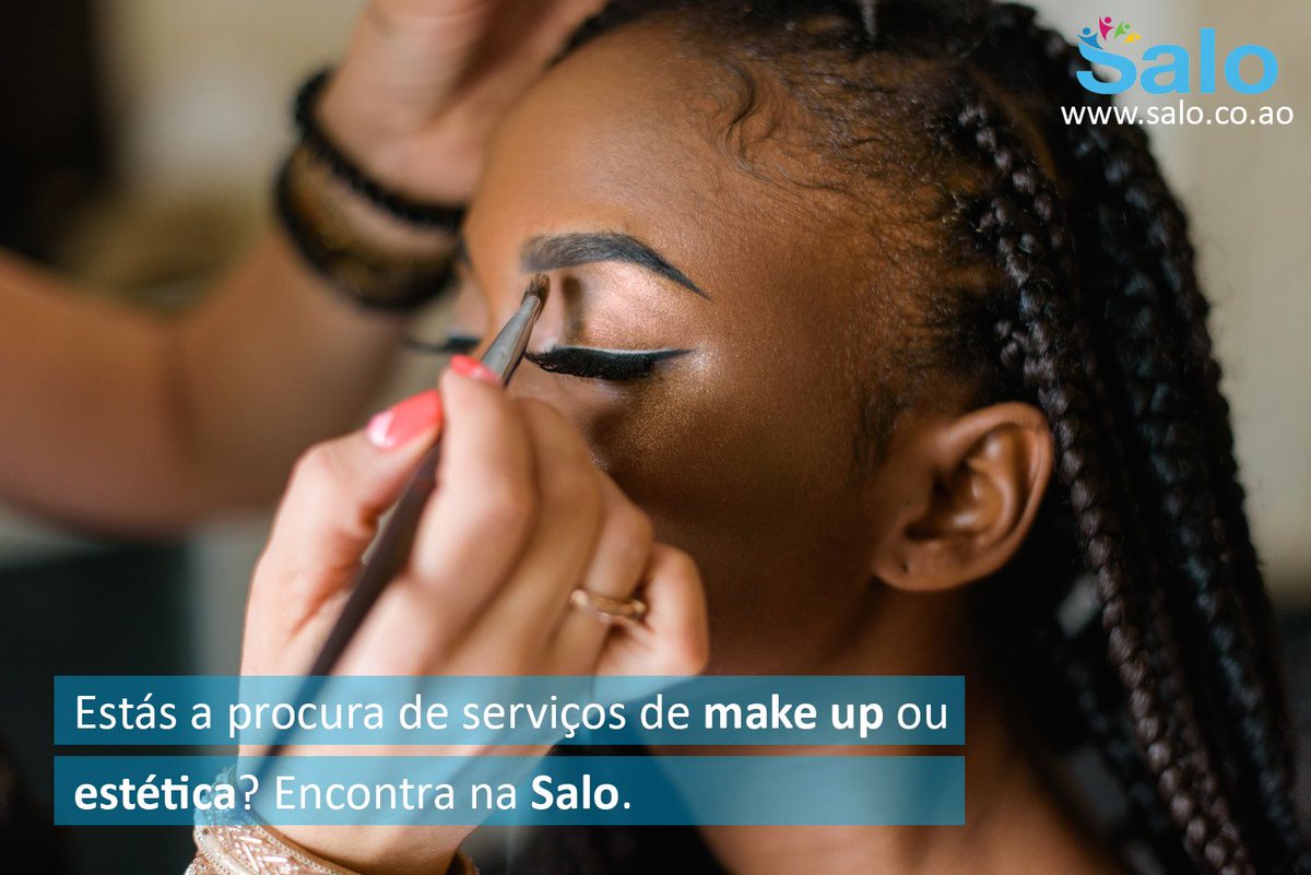 salo_africa's tweet photo. "Estás a procura de serviços de make up ou estética? Encontra na Salo."

Visita agora: https://t.co/qGPTdjQ1Rs

#salo #biscates #bisnos #bumbar #freelancer #makeup #estetica #beleza #angola https://t.co/jOFJ21yBCU