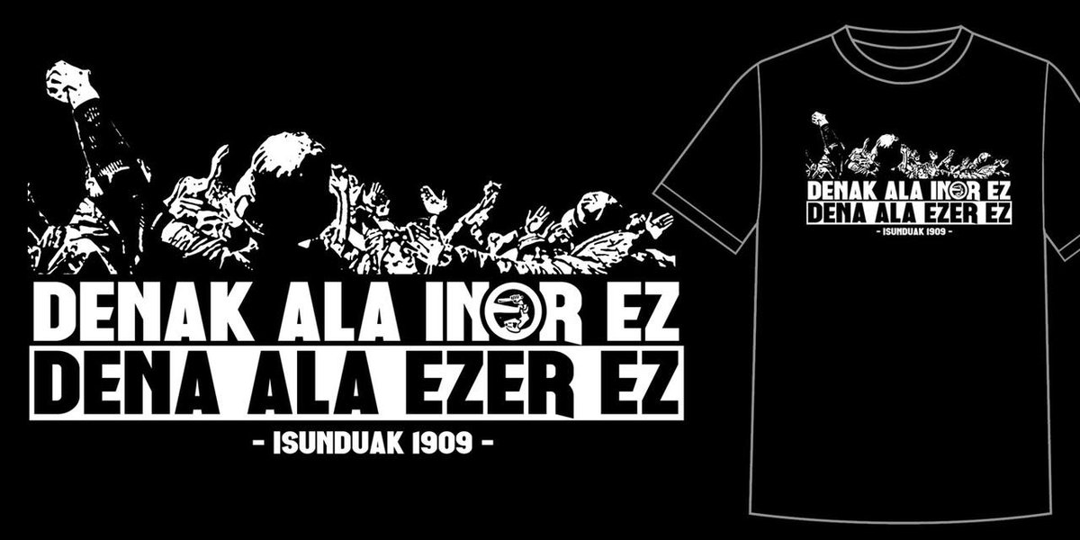 1909fans's tweet photo. Sufritzen ari denak soilik lagunduko dio sufritzen ari denari. Gurean ere, taldekide, lagun eta gertukoak gara isunduak izan diren gure kide zigortuei babesa emango diotenak. Ez zaudete bakarrik. Denak ala inor ez, dena edo ezer ez! 

- ISUNDUAK RSF -

Kamisteak salgai 10€-tan. https://t.co/eb8cNJbpXW