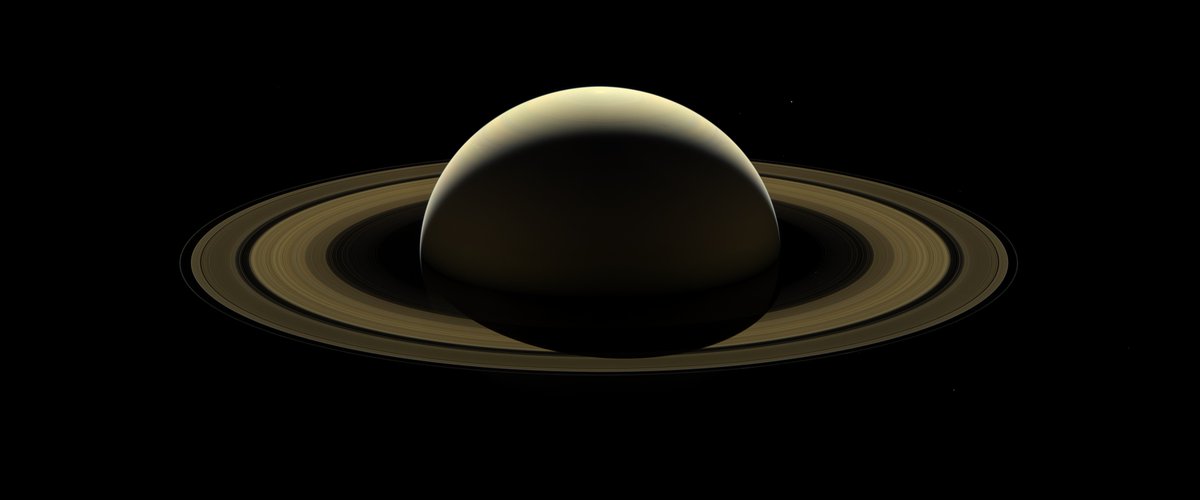 NASASolarSystem's tweet photo. One last, lingering look: a new mosaic reveals #Saturn and its rings as seen during the final days of our journey https://t.co/nwVEb30UVO https://t.co/8mOEKKMBg6