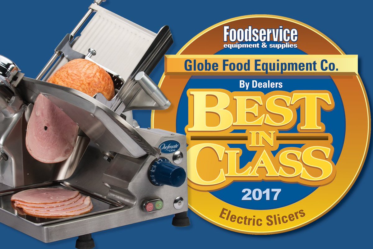 globefoodequip's tweet photo. We are proud to be selected as Foodservice Equipment and Supplies magazine’s 2017 Best in Class Electric Slicers by Dealers. #FESmagazine #restaurantequipment
#FoodService #Foodie #Chefs #NRAShow2018 #restaurants https://t.co/JNl8cYeOi1