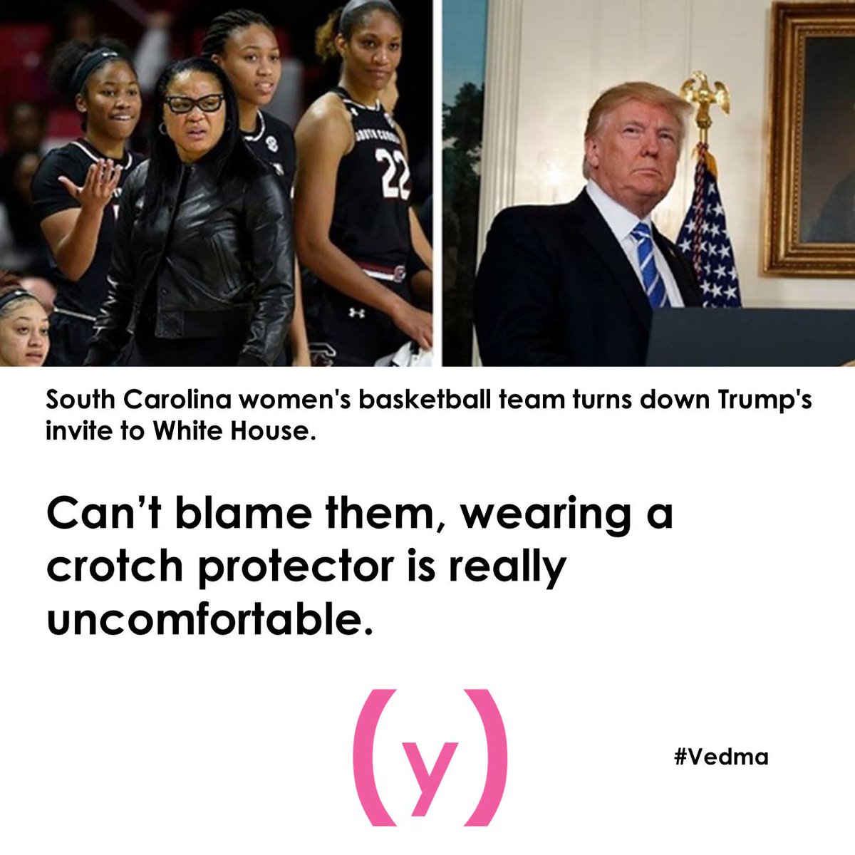 thesyndromemag's tweet photo. #TheSyndromeMag #Syndromena #SatireforWomen #Trump #WH #WomensBasketball https://t.co/xmAxrWp6DA