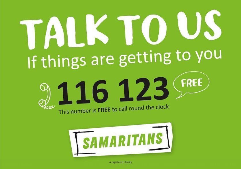 WiganSamaritans's tweet photo. Dark nights dark thoughts? Our research shows that talking really can help and break the spiral of thoughts #TalkToUs anytime #Arenabombing https://t.co/S45zbWrRpV