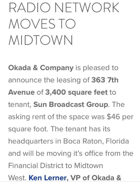 OkadaCompany's tweet photo. Our VP, Ken Lerner has closed his latest deal! Keep up the hard work. https://t.co/IB3ViKtGhh #cre #radio #nyc #OkadaCo https://t.co/BfWuHbyBP2