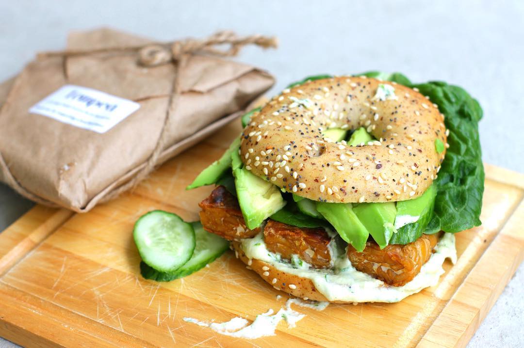 tempeafoods's tweet photo. It's official. We're declaring today as #TempehTuesday and we know the perfect recipe to celebrate: Tempeh Bagel Sandwiches by @ThePureLife_ https://t.co/SKqP16Y6mZ