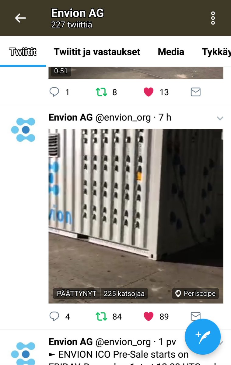 Envion Finland etsii uusia Suomalaisia sijoittajia. Liity kasvavaan Envio Finland yhteisöön ja saat ajantasaista tietoa. 
#envion #finland #suomi100 #suomi #crypto #trade 
<a href="/envion_org/">Envion AG</a>