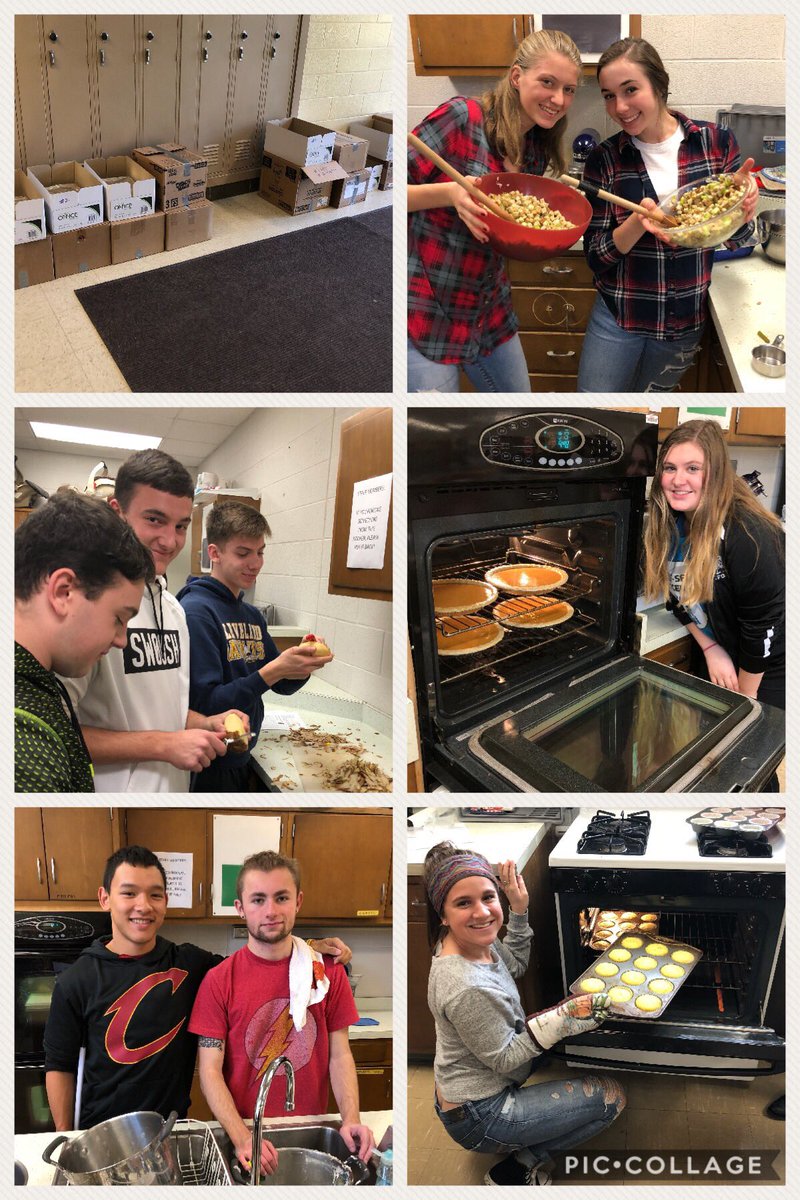 HPE_OFHS's tweet photo. Thanksgiving service project in the HPE department...making nine 6-course meals for families in our school community who are struggling. #BulldogService #WithGratefulHearts #PreparedWithLove https://t.co/PzJ2gwNTGT